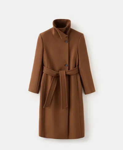 Mango Manteco Virgin Wool Blend Coat In Brown