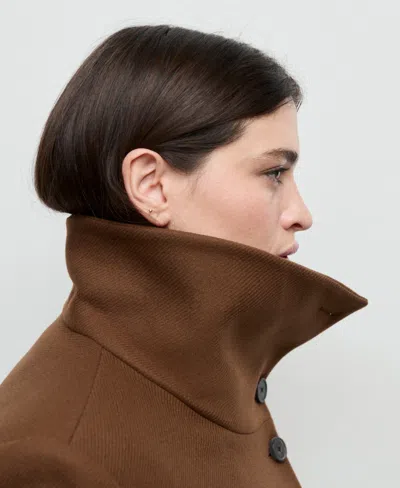 Mango Manteco Virgin Wool Blend Coat In Brown