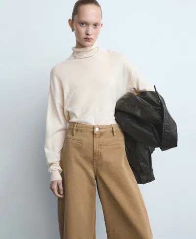 Mango Balloon Jeans With Welt Pockets Caramel In Multi