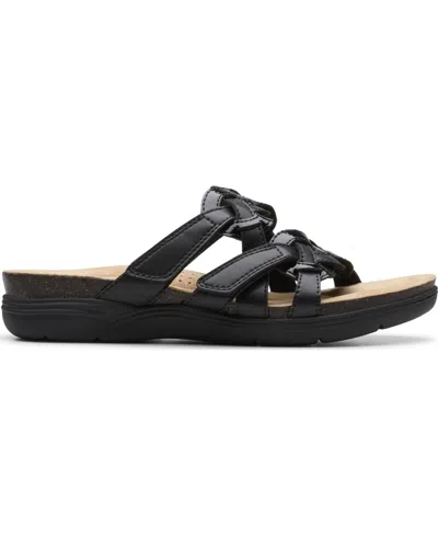Clarks April Rae Wedge Sandal In Black