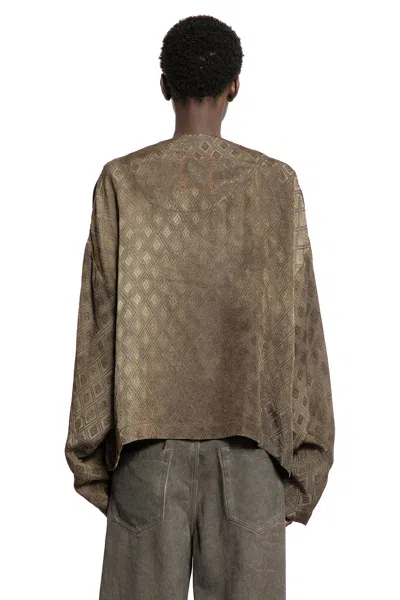 Uma Wang Diamond-pattern Jacket In Brown