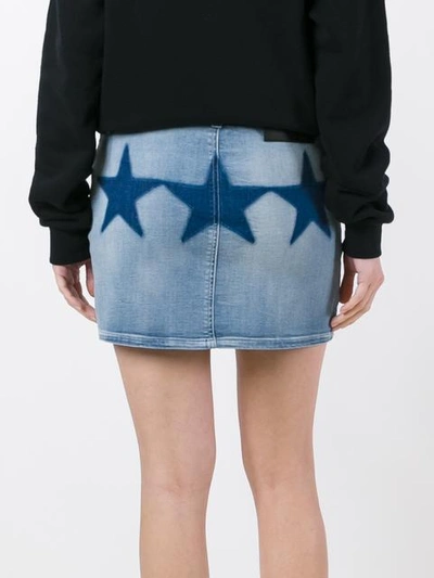 Shop Givenchy Star Print Denim Mini Skirt