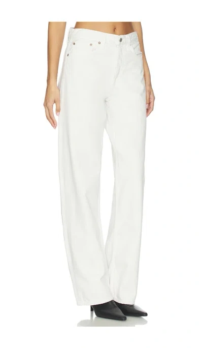 Agolde Arc High Rise Loose Wide Leg Jeans In Chalk White