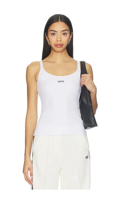 Off-white Off White Off Stamp Rib Tank Top White Black