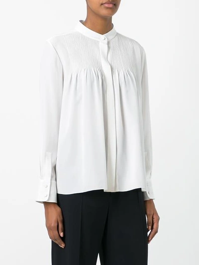 pintuck tailored blouse
