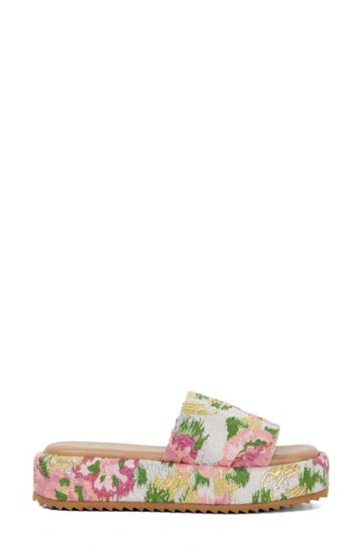 Dune London Lanie Platform Slide Sandal In Pattern
