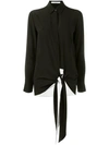 GIVENCHY GIVENCHY WAIST-TIE SILK SHIRT - BLACK,17Y601430011804069