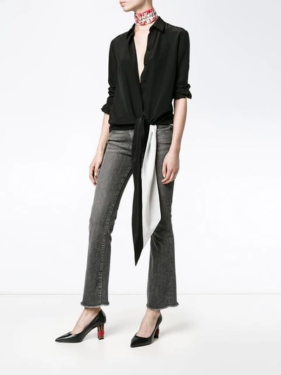 Shop Givenchy Waist-tie Silk Shirt - Black