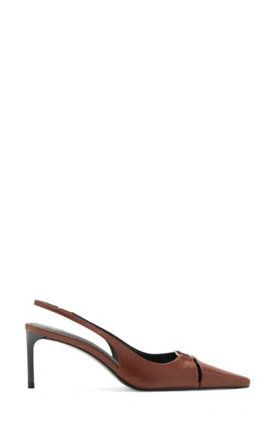 Mango Pointed Toe Slingback Pump In Brown