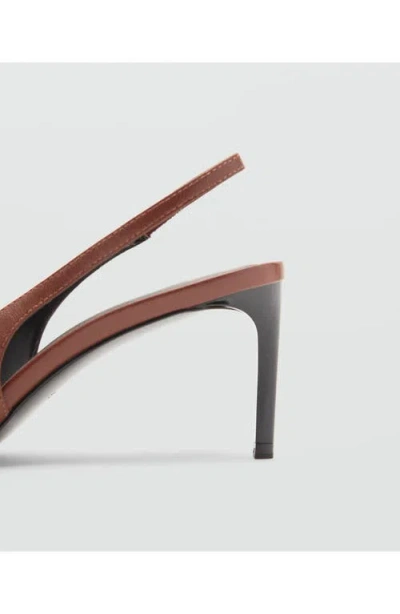 Mango Pointed Toe Slingback Pump In Brown