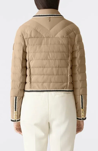 Mackage Petunia Water Repellent Braid Trim Down Puffer Jacket In Brown