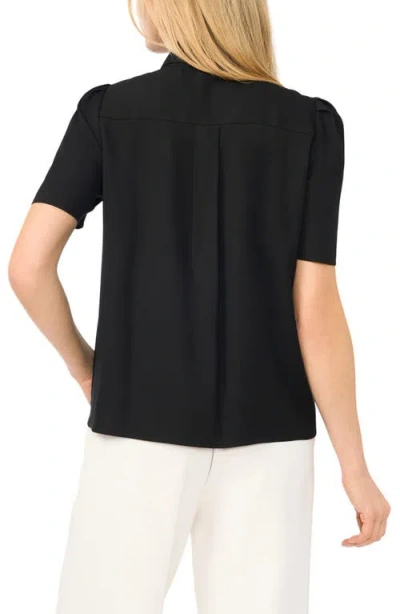 Halogenr Halogen(r) Puff Sleeve Button-up Top In Black