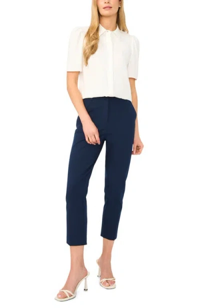 Halogenr Halogen(r) Puff Sleeve Button-up Top In White