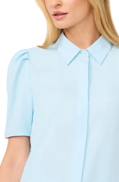Halogenr Halogen(r) Puff Sleeve Button-up Top In Blue