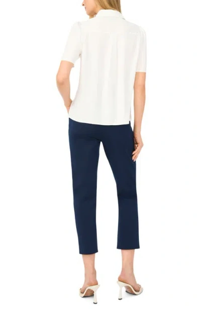 Halogenr Halogen(r) Puff Sleeve Button-up Top In White