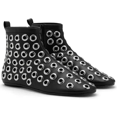 Mango Leather-effect Ankle Boots With Eyelets Black