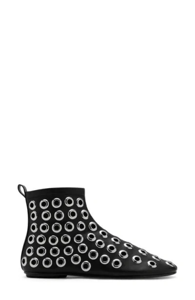 Mango Leather-effect Ankle Boots With Eyelets Black