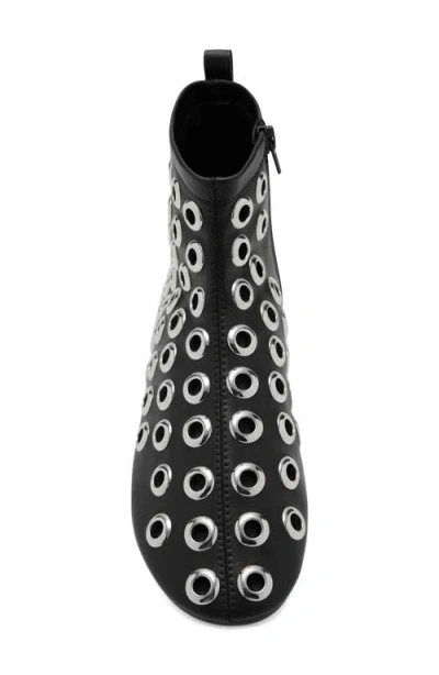 Mango Leather-effect Ankle Boots With Eyelets Black