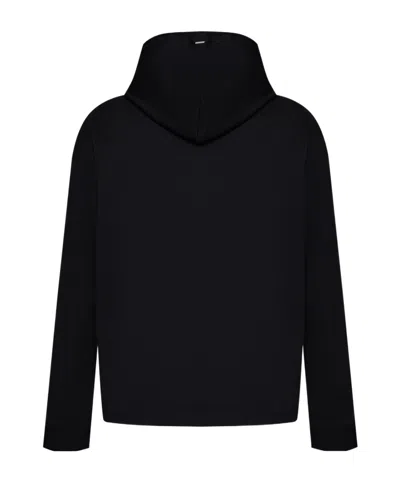 Hugo Boss Mens Medium Grey Branded Relaxed-fit Cotton-blend Hoody Xxl In Black