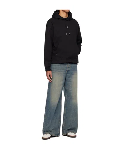 Hugo Boss Mens Medium Grey Branded Relaxed-fit Cotton-blend Hoody Xxl In Black