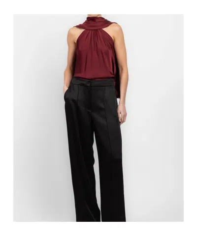 Simkhai Womens Oxblood Scarlett Cape Satin Top In Burgundy