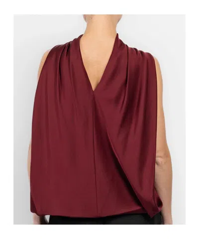 Simkhai Womens Oxblood Scarlett Cape Satin Top In Burgundy
