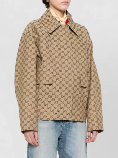 Gucci Jackets Adjustable Hem Buttoned Cuffs Front Pockets In Neutral
