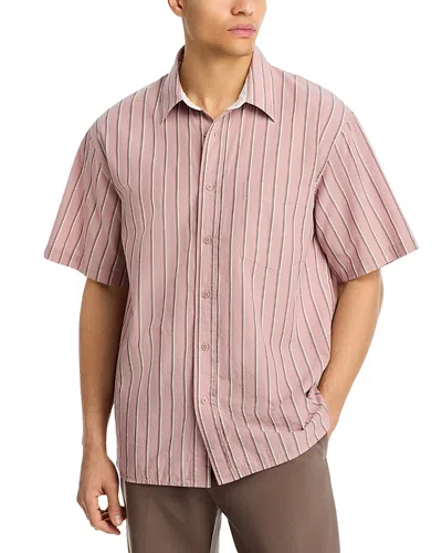 Simkhai Deacon Short Sleeve Oversized Shirt In Pink