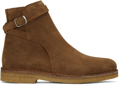 Ami Alexandre Mattiussi Suede Jodhpur Ankle Boots In 282 Tabac