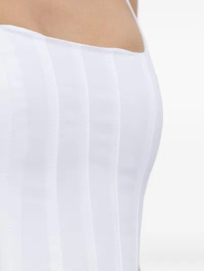 Jacquemus Agave Flared Midi Dress With Square Neckline In White