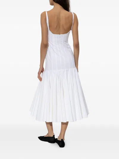 Jacquemus Agave Flared Midi Dress With Square Neckline In White