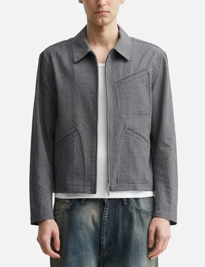 Coor Micro Check Shirt Zip-up In Multi