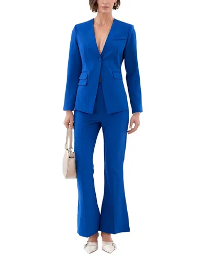 Extro & Vert Tailored Buttoned Blazer In Blue