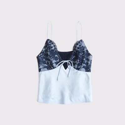 Abercrombie & Fitch Reversible V Neck Lace Cami Top Co-ord In Blue