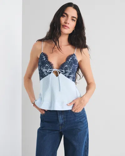 Abercrombie & Fitch Reversible V Neck Lace Cami Top Co-ord In Blue