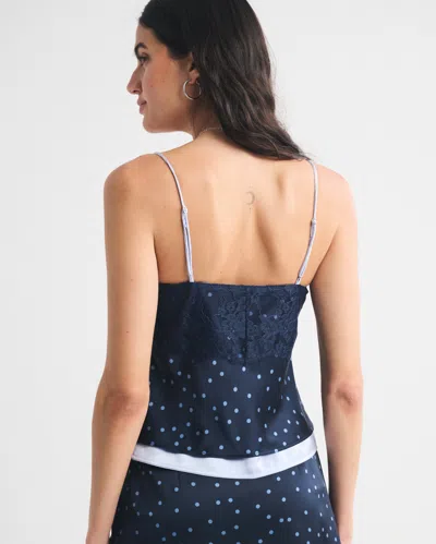 Abercrombie & Fitch Reversible V Neck Lace Cami Top Co-ord In Blue