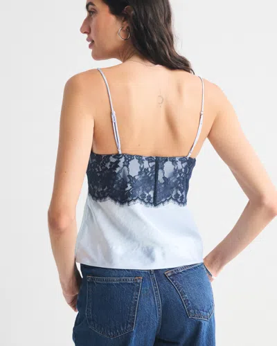 Abercrombie & Fitch Reversible V Neck Lace Cami Top Co-ord In Blue