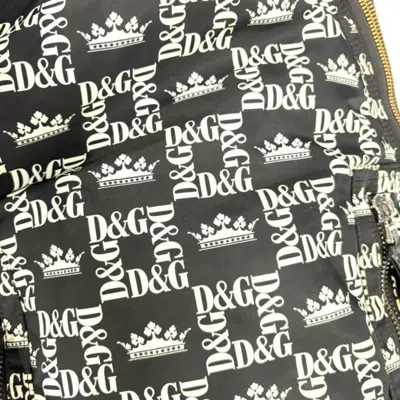 Pre-owned Dolce & Gabbana Black White Nylon Backpack () In Multi