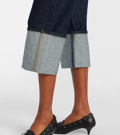 Khaite Boyle Cuffed Straight-leg Capri Jeans In Black