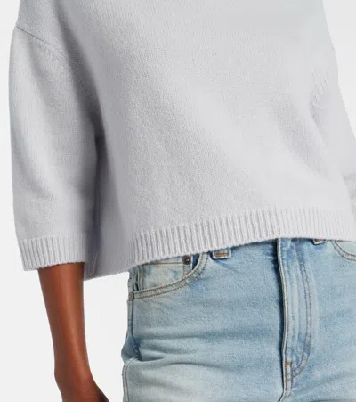 Khaite Margaux Cashmere Crewneck Sweater In White