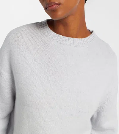 Khaite Margaux Cashmere Crewneck Sweater In White