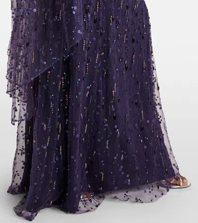 Jenny Packham Hestia Embellished Maxi Dress In Purple