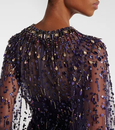 Jenny Packham Hestia Embellished Maxi Dress In Purple