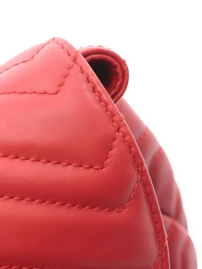 Pre-owned Gucci 2000s Chevron Leather Backpack In Red