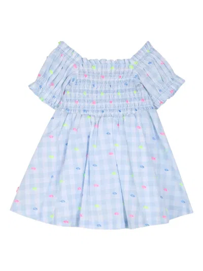 Billieblush Check-pattern Dress In Blue
