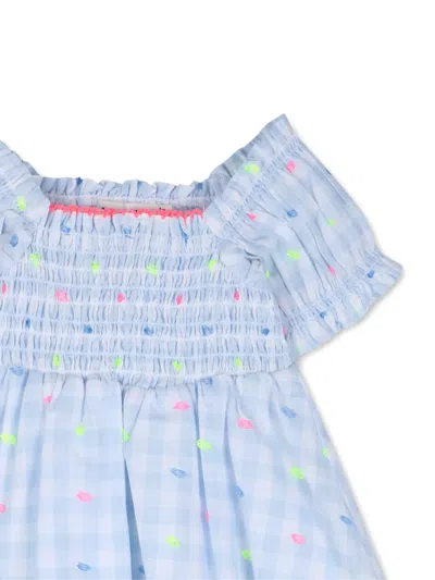 Billieblush Check-pattern Dress In Blue