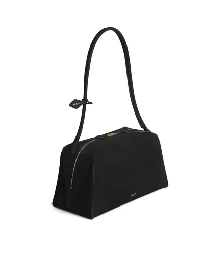 Alaïa Le Bouledogue Bowling Shoulder Bag In Nubuck Leather In Black