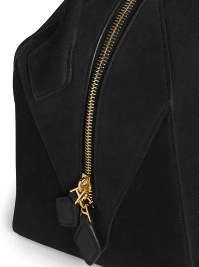 Alaïa Le Bouledogue Bowling Shoulder Bag In Nubuck Leather In Black