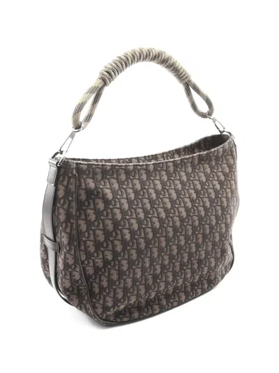 Dior 2000s Rope Handle Saddle Bag In Brown