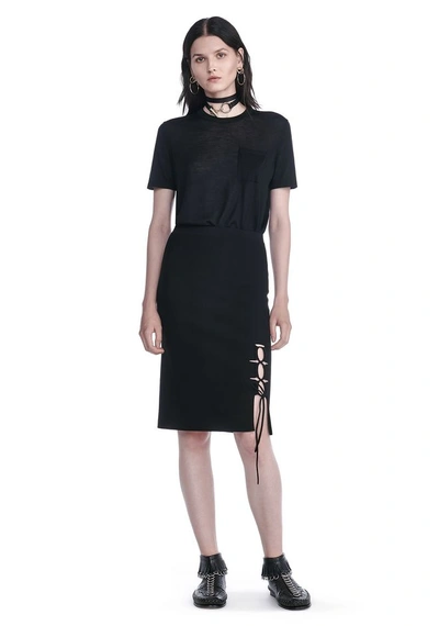 Alexander Wang Pencil Skirt With Side Slit Lacing In Matrix